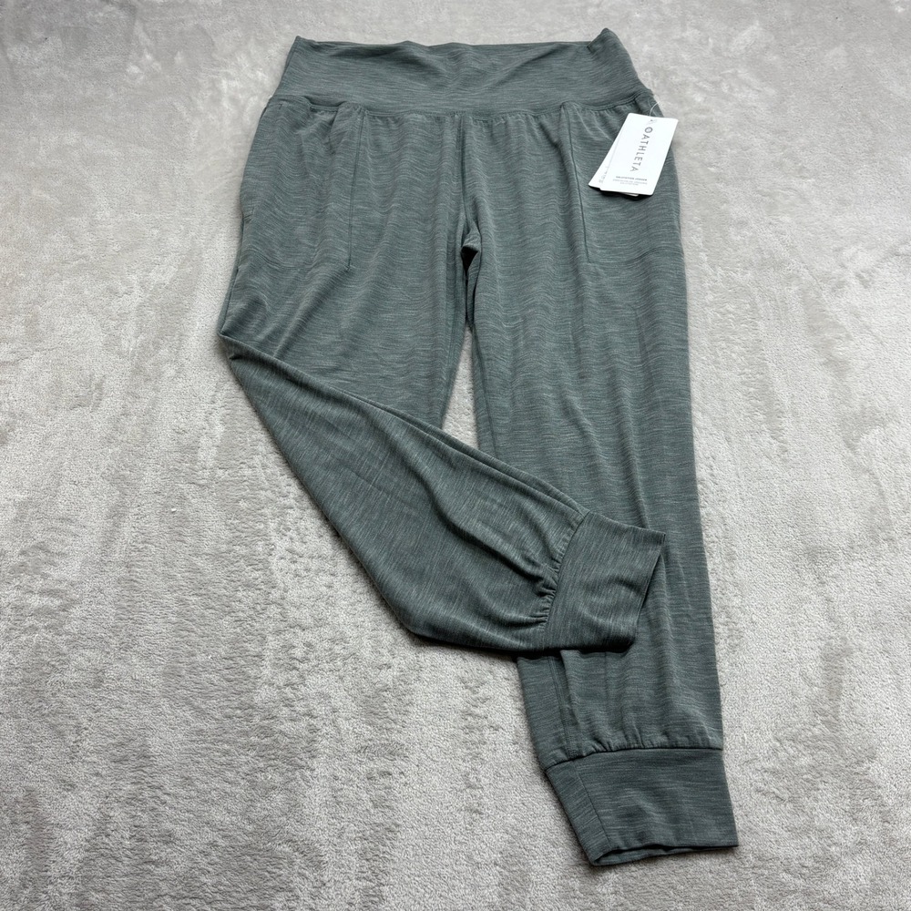 Athleta Salutation Jogger Women L Pet Green Heathered High Rise Yoga Athleisure